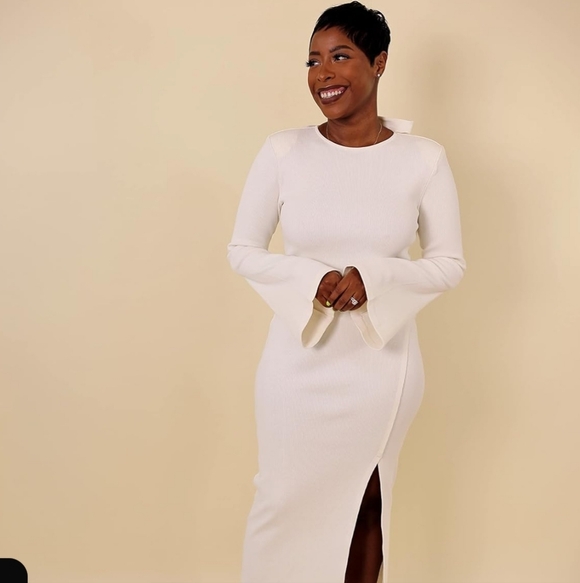 Elegant Long Sleeve Yellow Dress - Picture 5 of 8